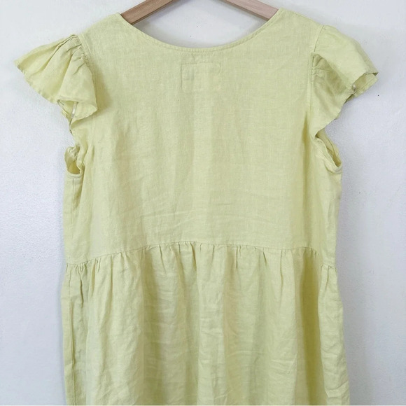 Abito Ruffle Sleeve Linen Relaxed Fit Dress - Picture 14 of 16